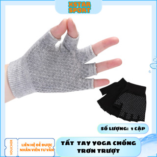  Găng tay chống trượt tập yoga hở ngón găng tay silicon chống trơn trượt hiệu quả bám sát mọi bề mặt 