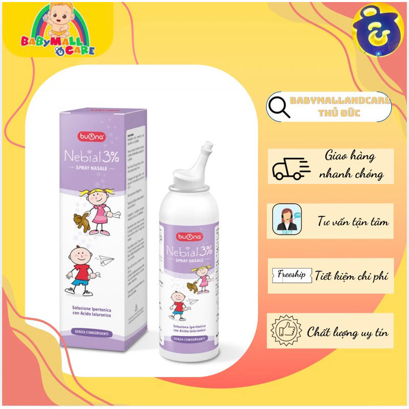 Dung dịch xịt mũi ưu trương Buona Nebial 3% Spray