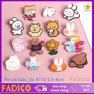 SỈ GHIM CÀI BALO TÚI VÍ - STICKER HOẠT HÌNH THỎ- PIN CÀI TÚI DỄ THƯƠNG-FADICO