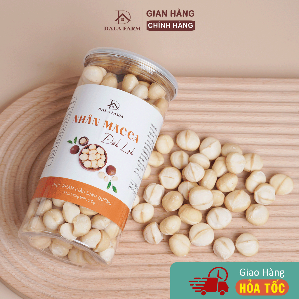 500g Hạt Macca Tách Vỏ DALA, Nhân Hạt Mắc Ca DakLak sấy chín DL0003