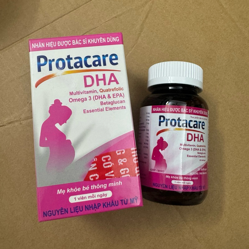 viên uống sắt bổ tổng hợp PROTACARE DHA bổ sung Acid folic ,vitamin cho phụ nữ có thai trước và sau sinh hộp 30 viên