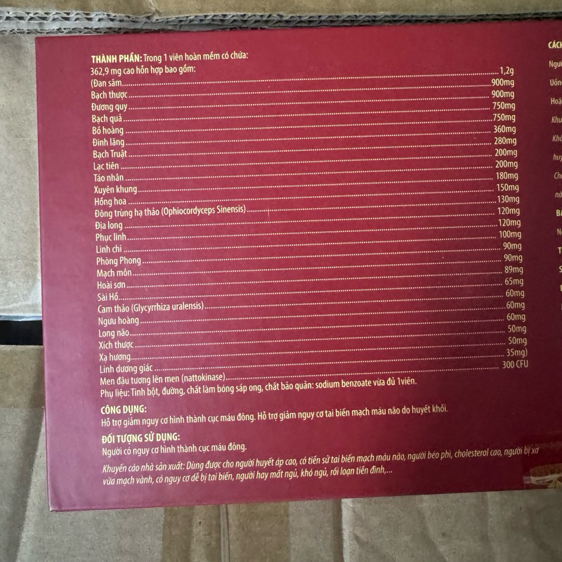 Viên uống chống đột quỵ AN CUNG VƯƠNG Vượng An Hoàn Ngọc hỗ trợ giảm nguy cơ tai biến mạch máu não - Hộp 30 viên