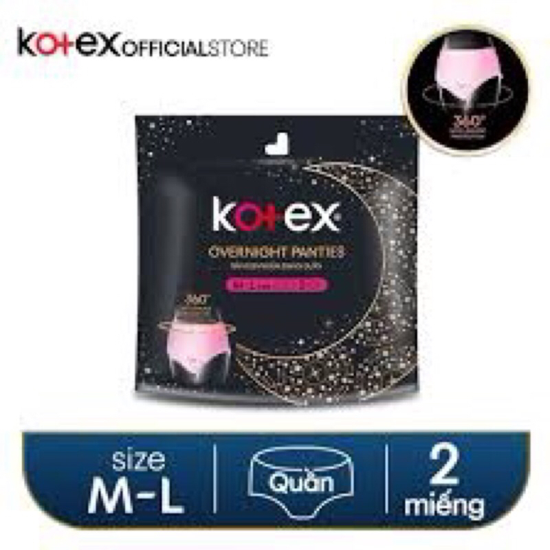 Băng Kotex dạng quần 16 gói Kotex Pants)Kotex Đêm dạng quần cỡ M/L 2x16, L/XL, M/L 5x8