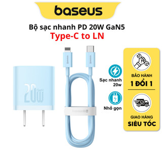 Bộ sạc nhanh 20W Baseus Gan5 siêu nhỏ gọn,chống quá tải nhiệt cho X Xsm 11 12 13 14 Pro max...