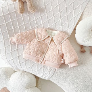 Áo khoác phao tiểu thư Áo khoác phao cho bé gái thêu hoa nổi, siêu mềm, lót nỉ nhung cho bé từ 9kg đến 23kg