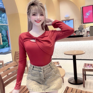 Áo thun tăm cổ nơ cách điệu