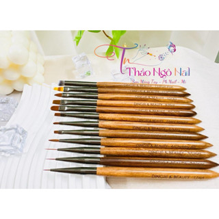 Cọ vẽ hoa , cọ đắp , cọ tô , cọ ombre , cọ hoa cúc vẽ hoa cán gỗ Dingxi dành cho Nail