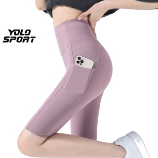  Quần Đùi Ngố Dáng Biker Có Túi Thể Thao Cạp Cao Tập Gym Yoga Aerobic Đạp Xe Tôn Dáng Vải Thun 4 Chiều Co Giãn Thoáng Mát 