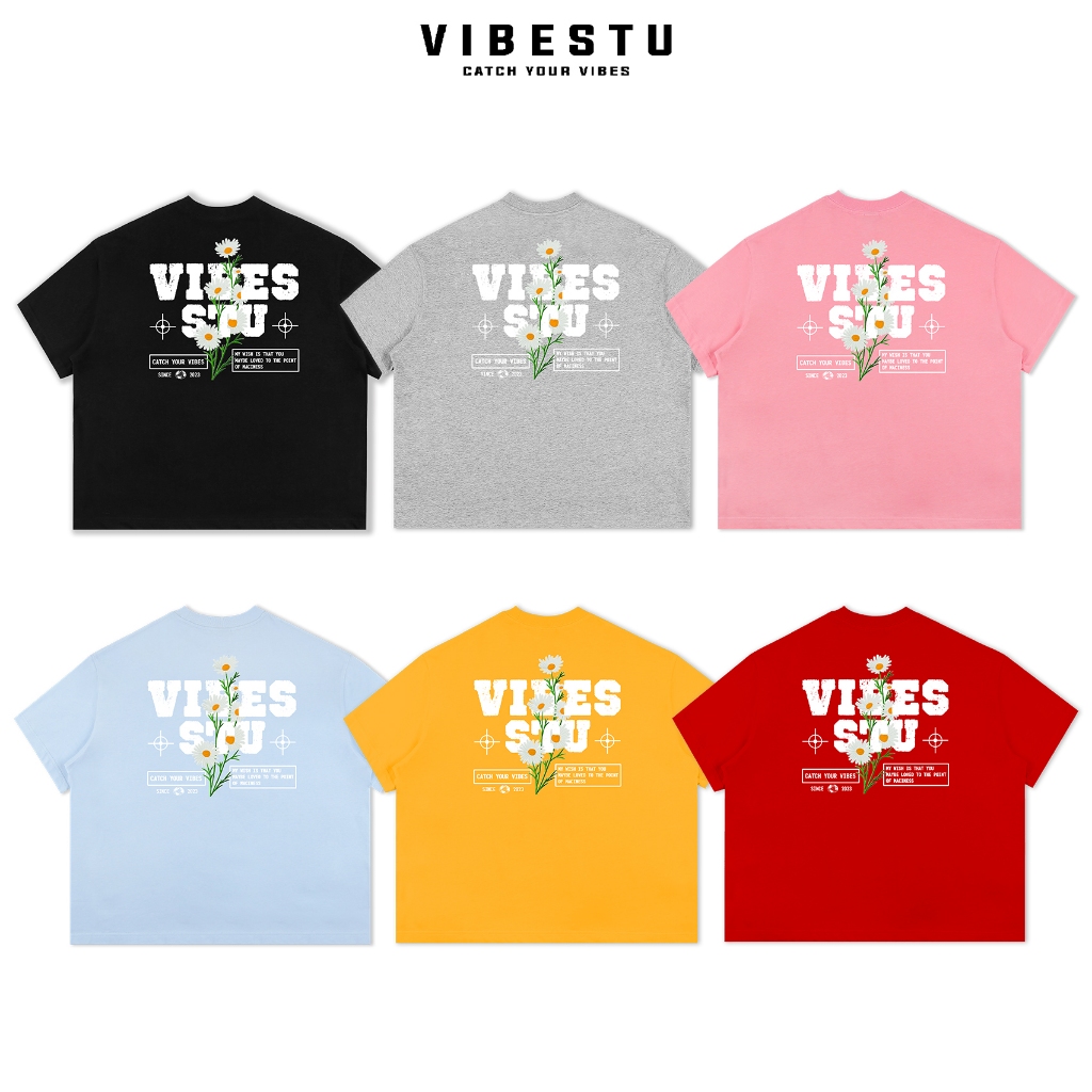 Áo Thun Local Brand VIBESTU " Daisy Flower " Form Big Boxy Rộng Unisex 250Gsm 100% Cotton | BigBuy360 - bigbuy360.vn