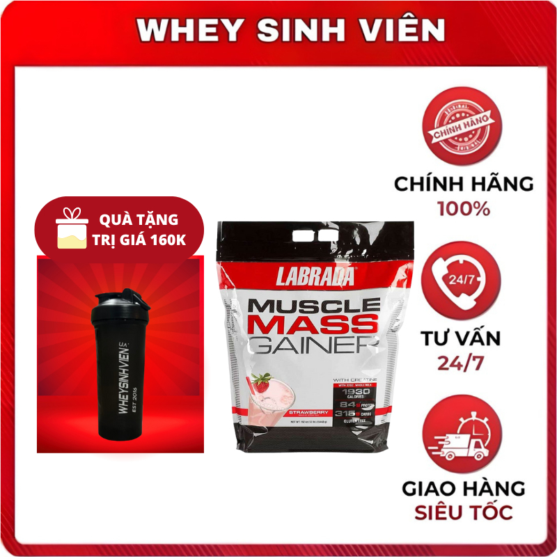 Sữa tăng cân, tăng cơ Muscle Mass Gainer 12Lbs (5.44Kg) CHÍNH HÃNG HOA KỲ tại whey sinh viên