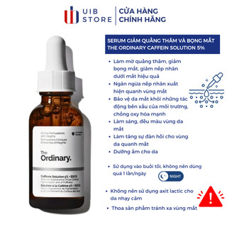 (Hàng Auth, có bill ) Serum mờ thâm, giảm bọng mắt The Ordinary Caffein Solution 5% + EGCG