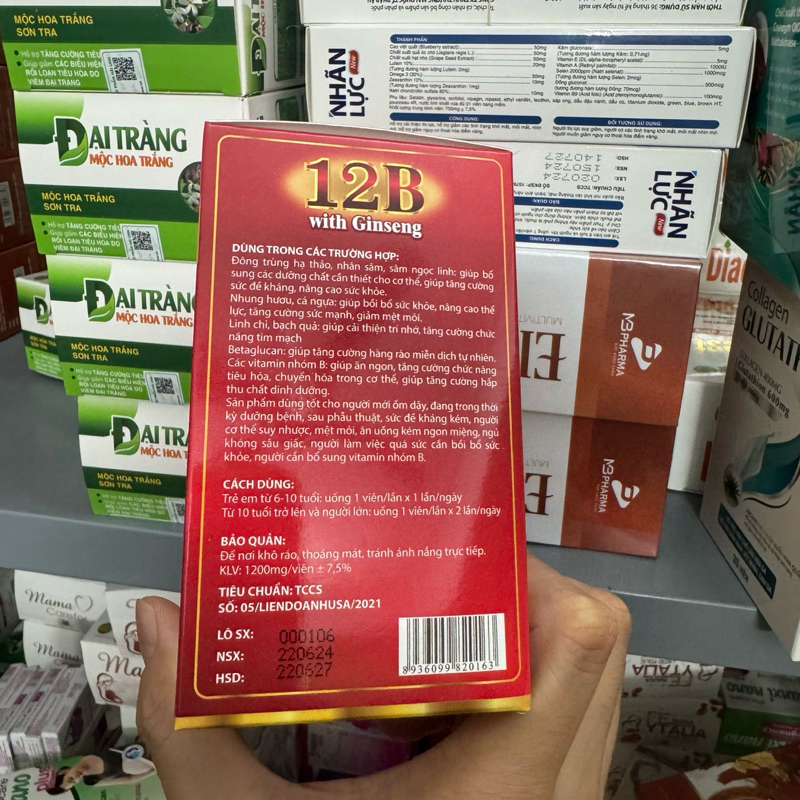 Viên uống Multivitamin tổng hợp Vitamin 12B With Ginseng Hộp 100 viên giúp bồi bổ cơ thể tăng cường đề kháng
