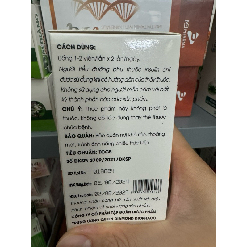 Viên uống Hạ đường huyết hoa đà BÁCH ĐƯỜNG KHANG Diacarebest-Dây thìa canh-Hộp 60 viên hỗ trợ giảm biến chứng tiểu đường