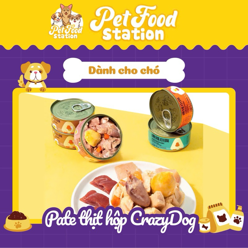 Pate Thịt Hộp CrazyDog Siêu Dinh Dưỡng Dành Cho Chó • Pet Food Station