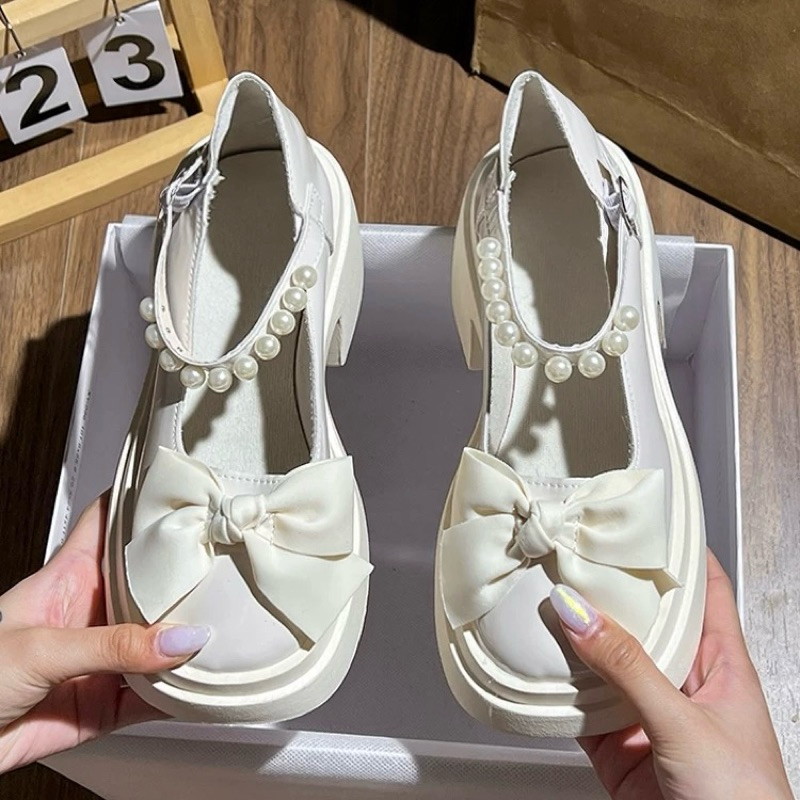 Giày búp bê lolita nữ Quai Ngọc độn đế 7cm(form to đặt lùi 1sz) | BigBuy360 - bigbuy360.vn