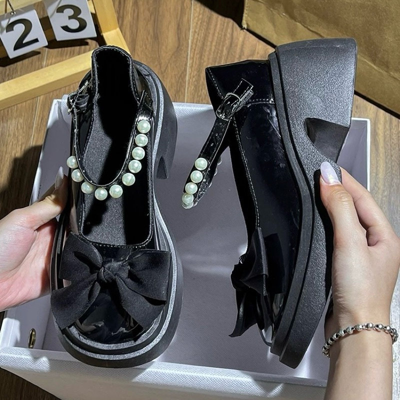 Giày búp bê lolita nữ Quai Ngọc độn đế 7cm(form to đặt lùi 1sz) | BigBuy360 - bigbuy360.vn