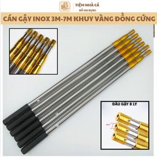 Cán Gậy Inox 304 Kéo Dài 3M-7M Chốt Khóa Đồng Chắc Chắn, Tiện Lợi Có Thể Rút Gọn, Gắn Các Đầu Khác Nhau