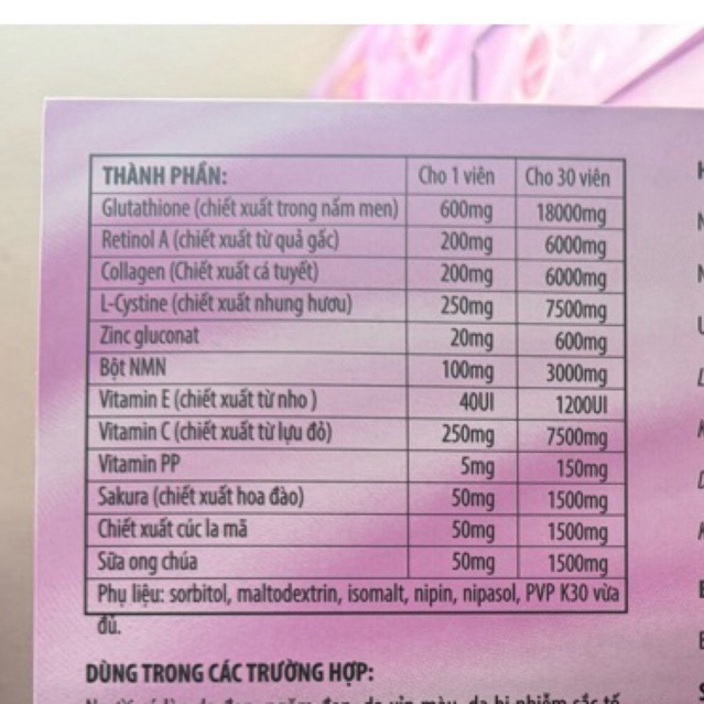 Viên uống trắng da cấp tốc GLUTATHIONE 18000 2 lọ cao cấp - Glutathione NMN Retinol Collagen Cá tuyết