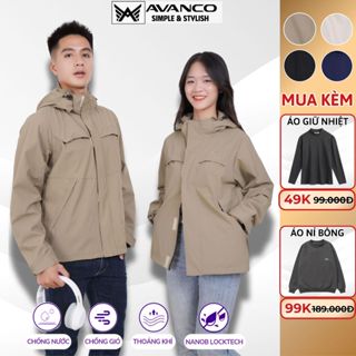 Áo khoác gió cặp đôi nam nữ có mũ chống nước 2 lớp lót lưới cao cấp mẫu mới 2024 AVGT-AV AVANCO