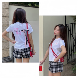 Áo Thun Nữ Baby Tee đính nơ "Baby you got this "  - Kraken Drk 250gsm cotton 2 chiều