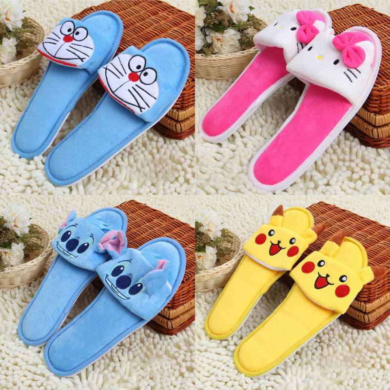 🌸𝐓𝐀̣̆𝐍𝐆 𝐐𝐔𝐀̀🌸 Dép bông mịn đế cao su HELLO KITTY - DORAEMON