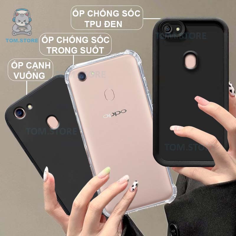  Ốp lưng Oppo F5   F5 Youth   F7 chống sốc đen,kem,TPU viền vuông,chống sốc trong suốt silicon 