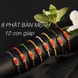 Vòng tay dây ngũ sắc Phật bản mệnh 12 con giáp tài Lộc , bình an và may mắn