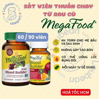 Viên bổ sung sắt thuần chay không gây táo bón MegaFood Blood Builder an toàn cho mẹ bầu và sau sinh