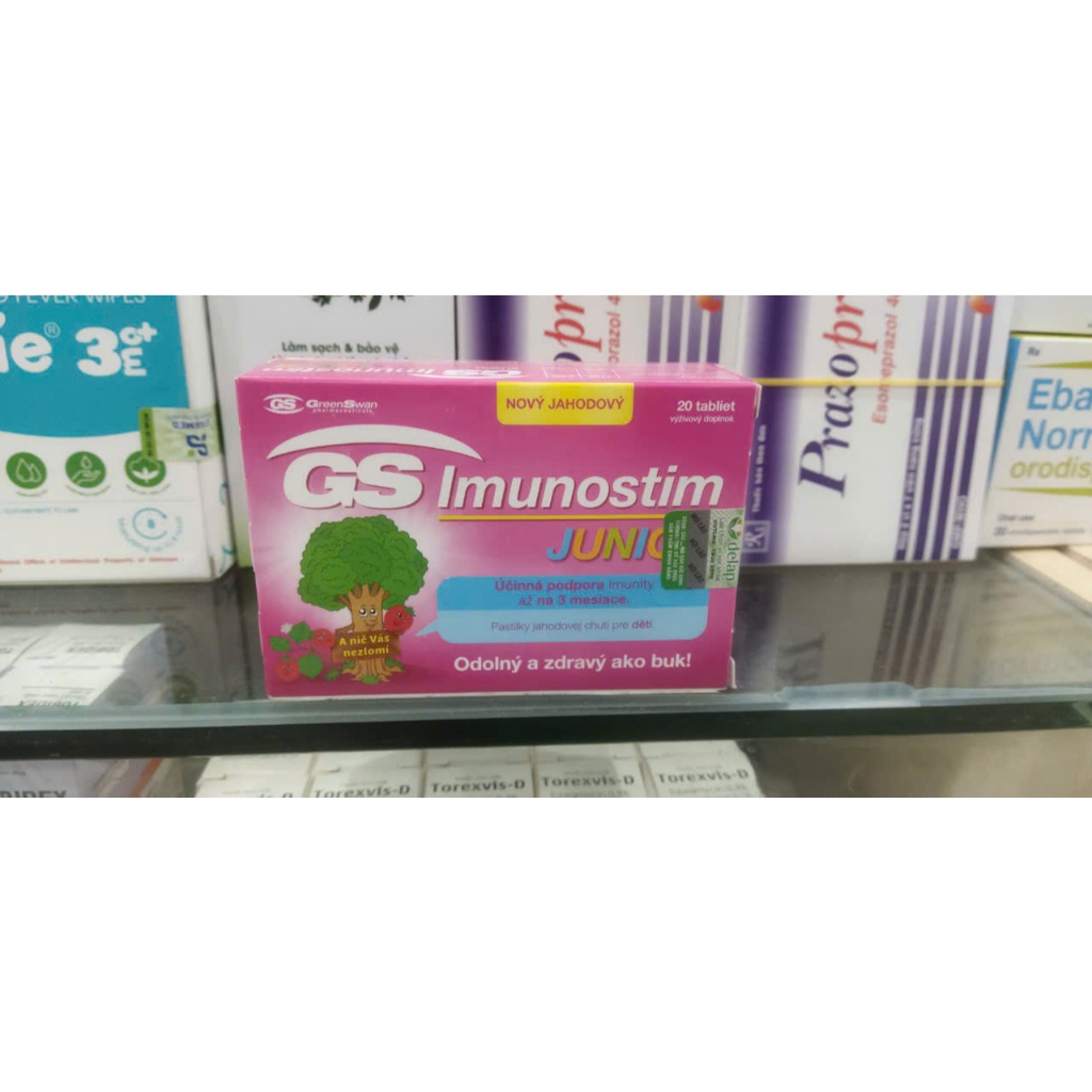 Viên ngậm (uống) GS Imunostin Junior giúp tăng sức đề kháng,dùng cho trường hợp hay bị đau hong,phế quản,sổ mũi nhiều