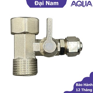 Van chia nước đầu nguồn, van cấp máy lọc nước inox - Khẩu khoá ren 21 ra ống 10 6