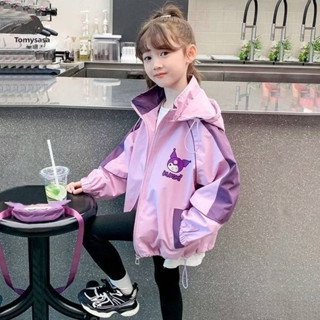 Áo Khoác Gió 2 Lớp Cho Bé Gái,In Hình KuRoMi,Kiểu Dáng Hàn Quốc ,Chất Vải Gió Tráng Bạc Chống Nước,Cản Bụi