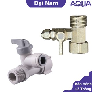 Van chia nước đầu nguồn, van cấp nước máy lọc nước - Khẩu khoá ren 21 ra ống 6mm 10mmn
