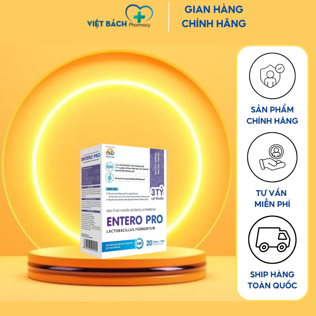 ENTERO PRO hỗ trợ bổ sung lợi khuẩn đường ruột,cải thiện hệ vi sinh đường ruột 20 ống