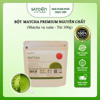   NPP chính thức Satoen  Matcha premium 100g Bột trà matcha premium Satoen matcha vụ xuân 100g 