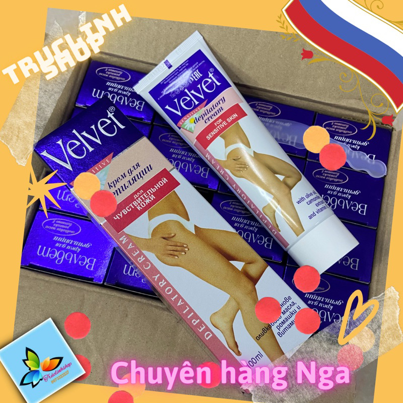 Kem tẩy lông chân tay Velvet hoa cúc Nga 100 ml