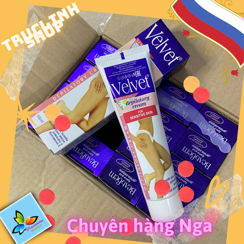 Kem tẩy lông chân tay Velvet hoa cúc Nga 100 ml