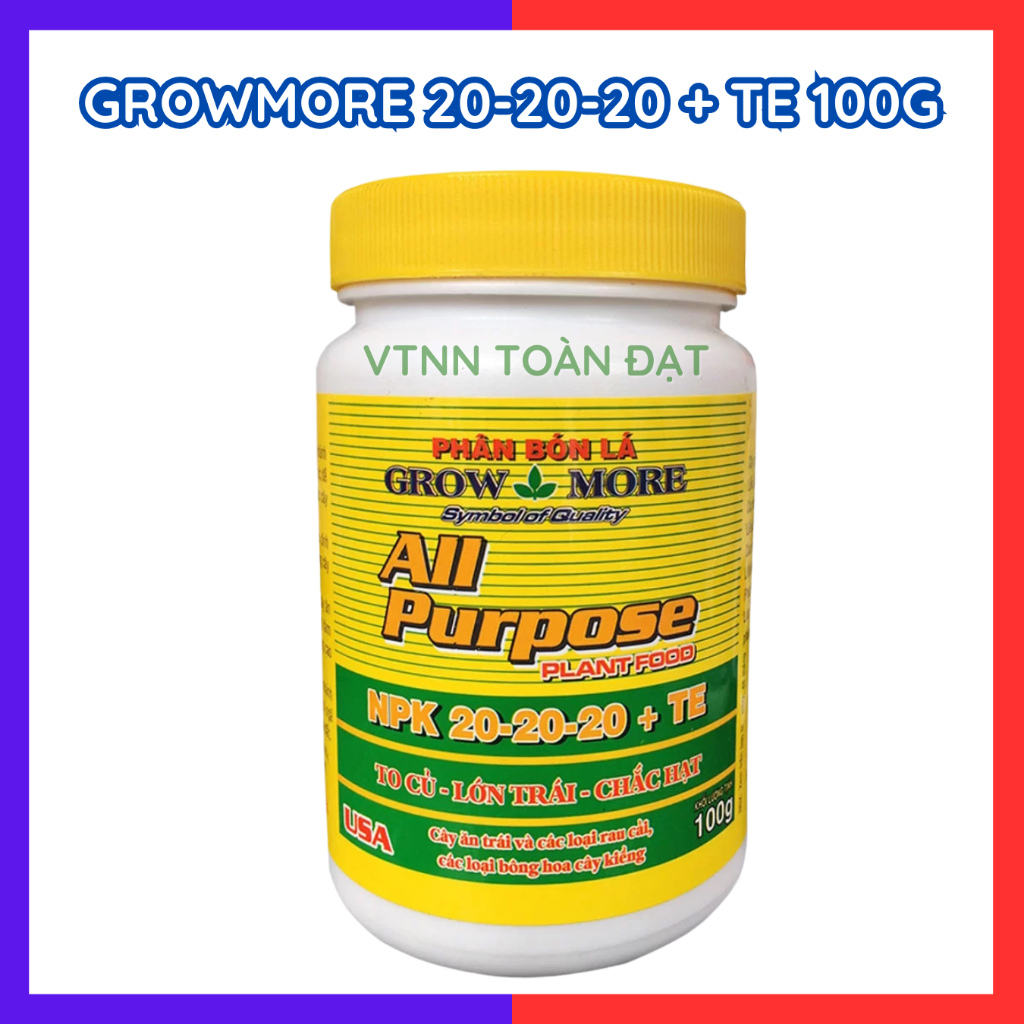 Phân Bón Lá Growmore 20-20-20+TE ( Grow More 100g )