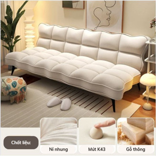 (Giảm 45 %) Sofa bed - Sofa Giường Bọc Nỉ Nhung Sofa Giường gấp thành ghế, decor phòng ngủ