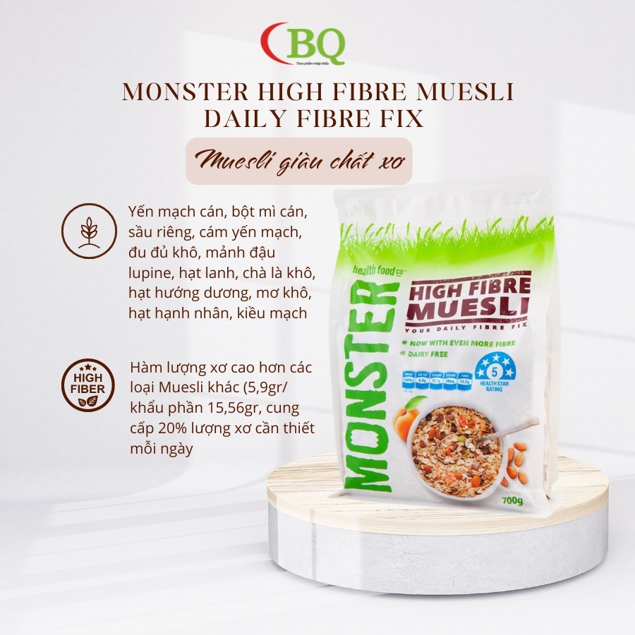 Yến mạch Monster High Fibre Muesli - Daily Fibre Fix