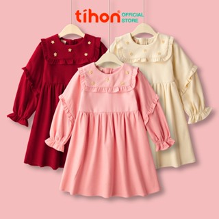 Váy cho bé gái TIHON cao cấp chất liệu nhung mềm mại ấm áp cho trẻ từ 5 đến 14 tuổi VT0760284