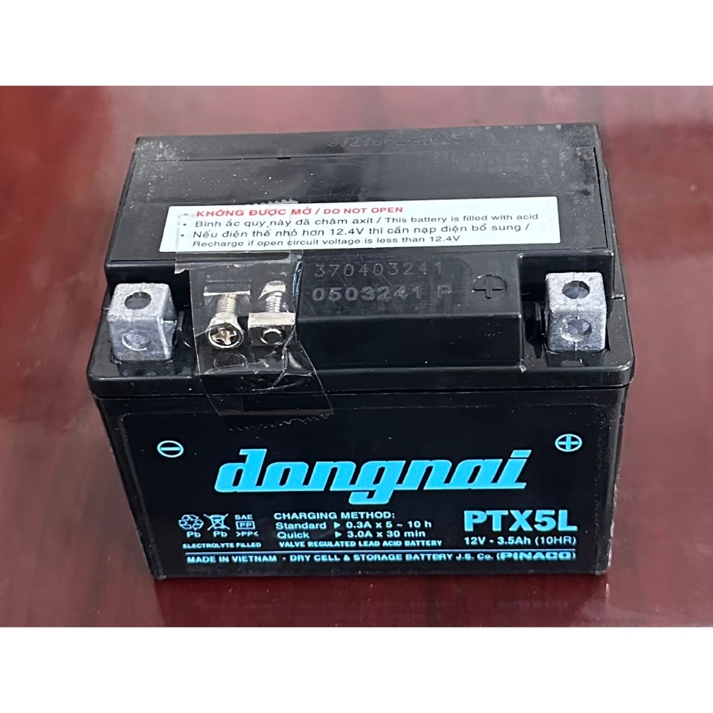 Ắc quy xe máy Đồng Nai PTZ5L dùng cho xe Wave, Cuxi, Exciter, Future, Lexam, Mio, Nouvo, Nozza, SNA 