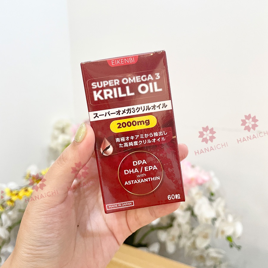 Viên uống Omega 3 nhuyễn thể Krill Oil Super Eikenbi 2000mg Hộp 60 viên - Nội địa Nhật