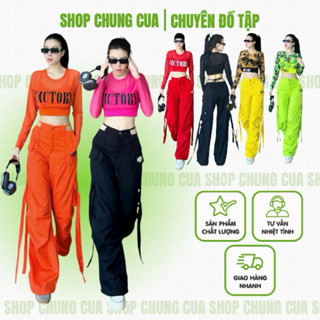 BỘ QUẦN DÀI KAKI DÂY EO + ÁO THUN LƯỚI VIC TA DÀI. Bộ tập thể dục aerobic, zumba, shuffle dance sport , nhiều màu