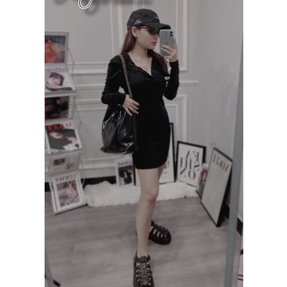 Đầm Tay Dài Có Nón - D12028
