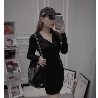Đầm Tay Dài Có Nón - D12028