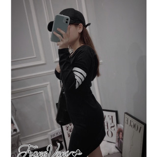 Đầm Tay Dài Có Nón - D12028