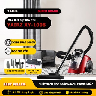 Máy Hút Bụi Yairz XY-1008 Công Suất 1000W Lực Hút Cực Khỏe Tặng Kèm 9 Đầu Hút Sạch Mọi Ngóc Ngách