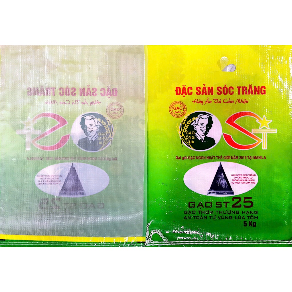 [Bao đựng gạo] ST25 Sóc Trăng Ông Vua Loại 5/10/25kg- Hàng cty, mẫu đẹp
