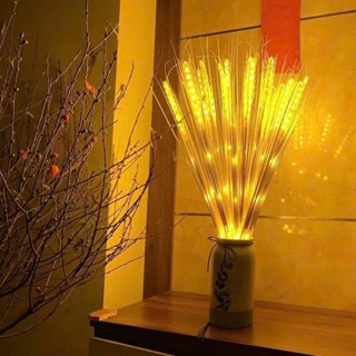 Đèn Led Hình Bông Lúa Mạch Vàng Trang Trí Ban Thờ Sân Vườn