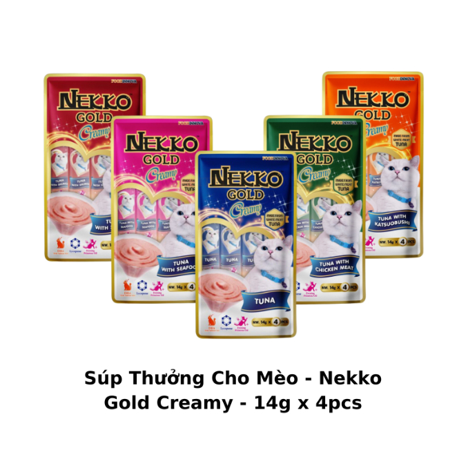 Pet Lovers - Súp Thưởng Cho Mèo - Nekko Gold Creamy - 14g x 4pcs